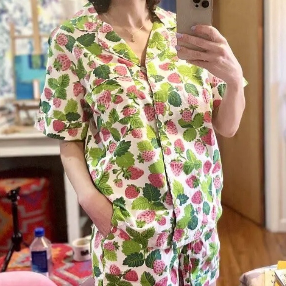 Printfresh Strawberry Fields Pajama Top Only - Pi… - image 4